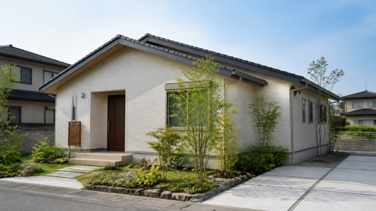 熊本の住宅街に建つ手頃な平屋