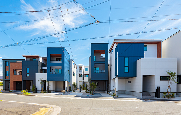 メルディアの都会的な3階建て住宅