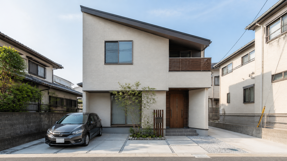 都市部に建つコンパクトな注文住宅のイメージ