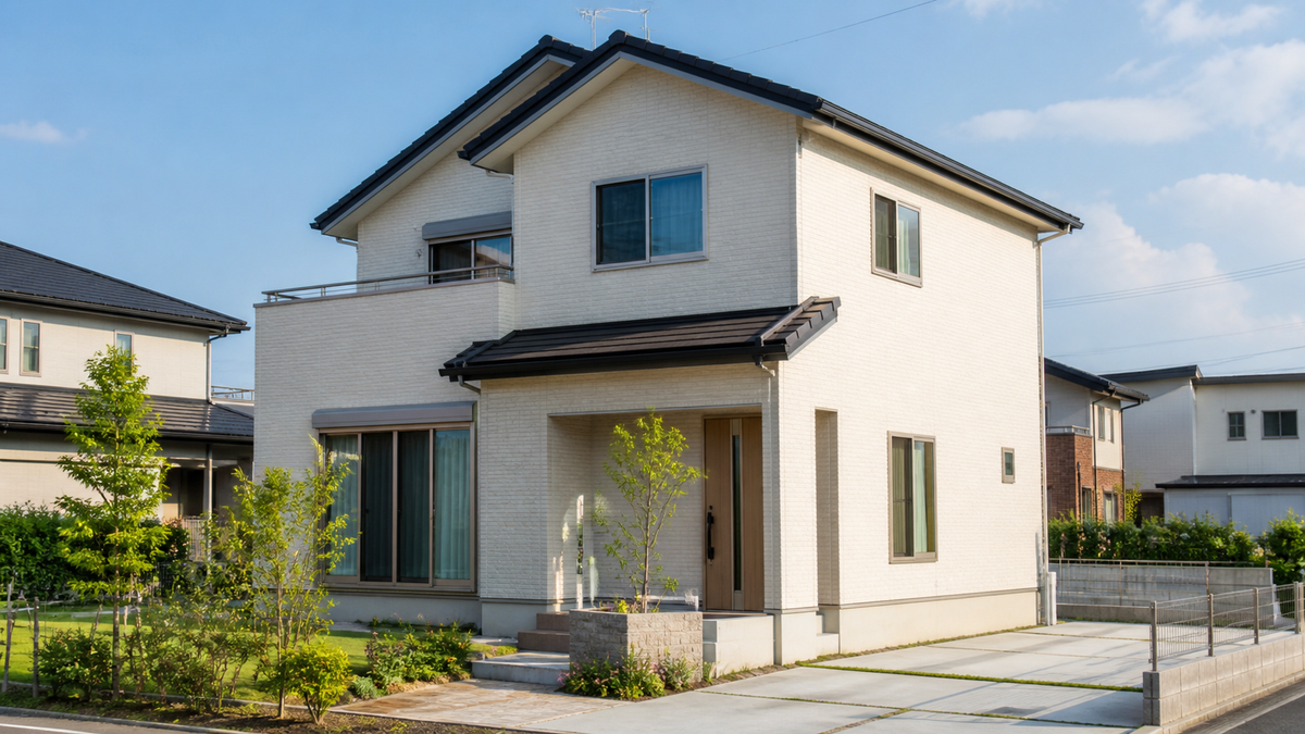 九州の住宅地に建つ家族向け住宅のイメージ