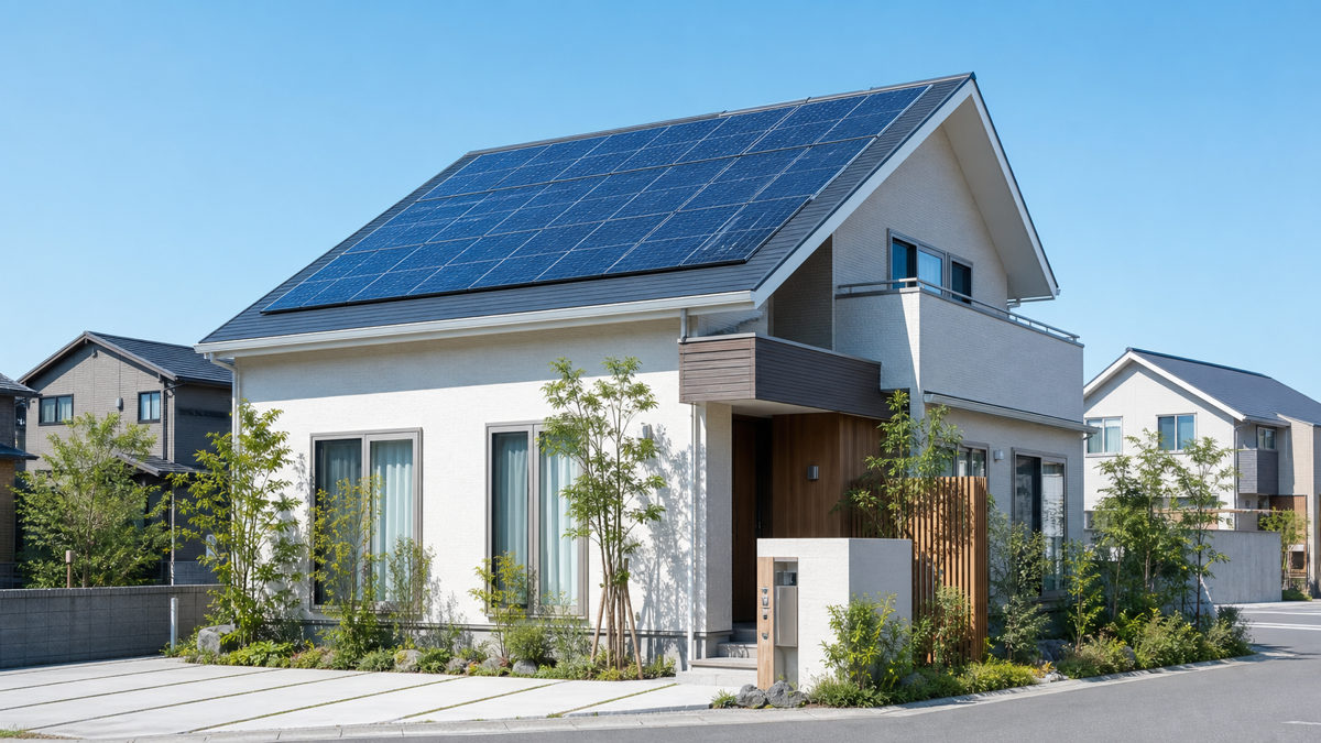 太陽光発電を備えたZEHのイメージ