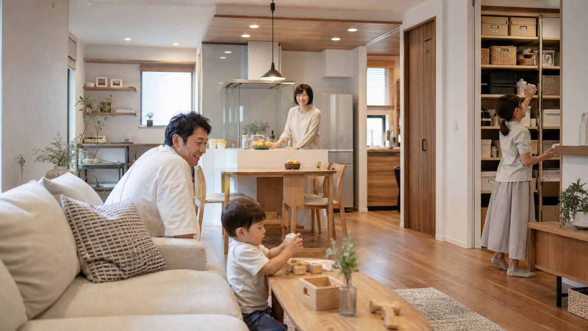 高品質な家で快適に暮らす家族