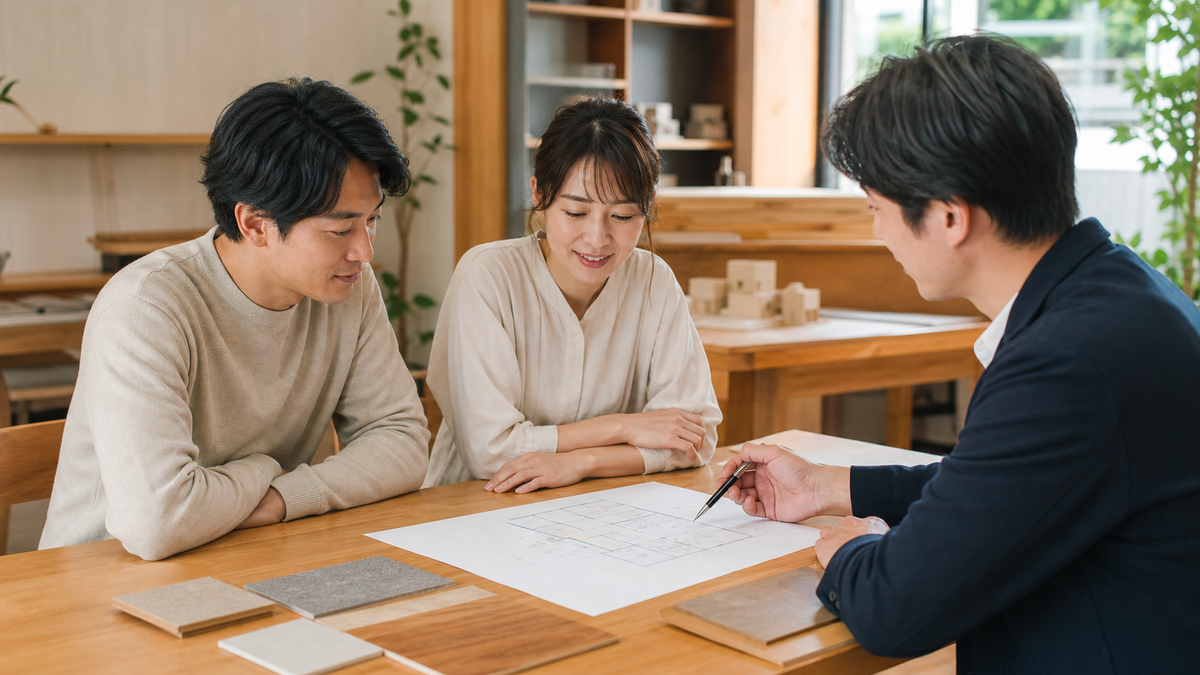 アクアホームを検討する家族のイメージ