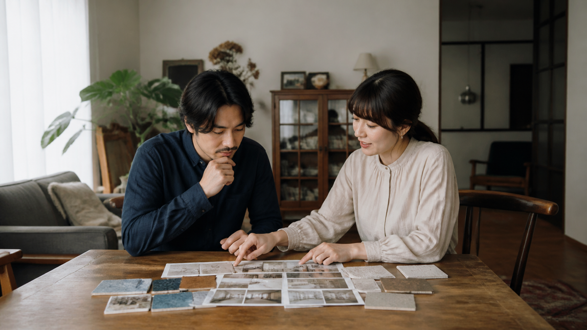 素材見本で家づくりを考えるイメージ
