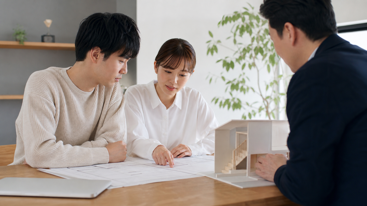 階段下収納の図面寸法を確認する打ち合わせ