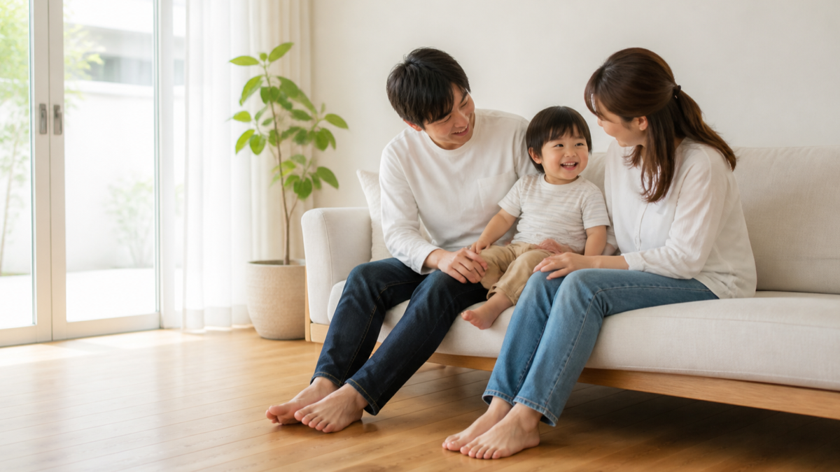 建売住宅で暮らす家族のイメージ