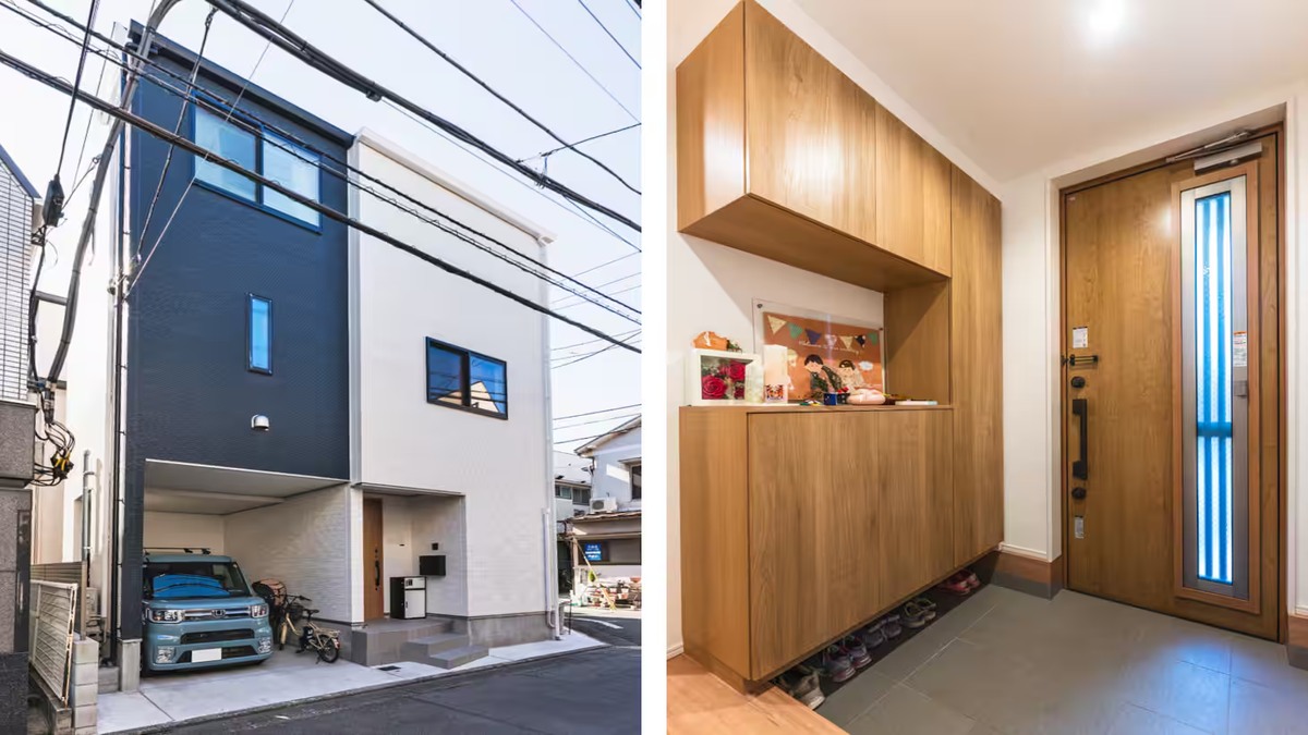 オープンハウスの都市型3階建て住宅の外観