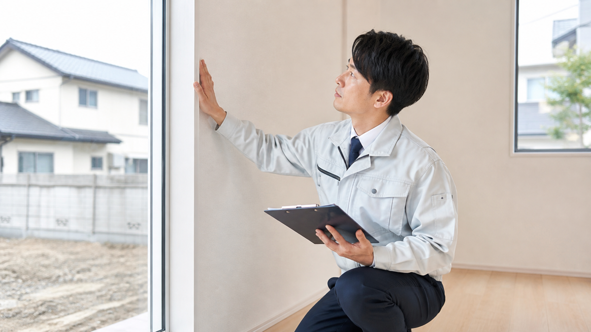住宅の窓まわりを検査するイメージ