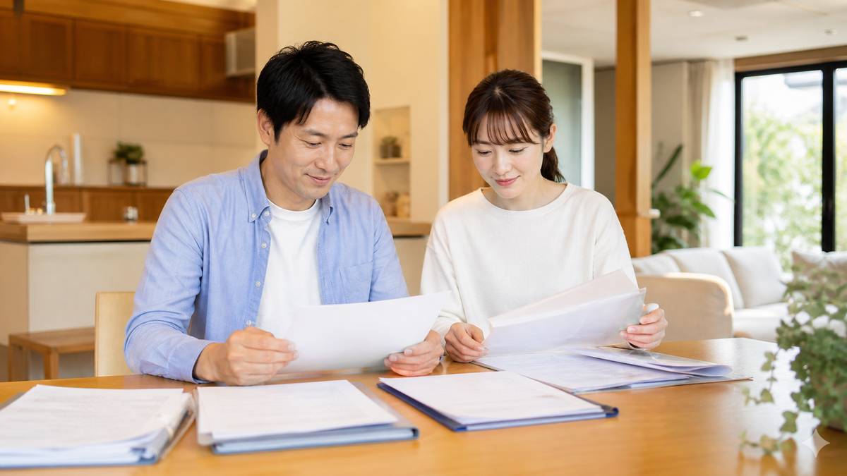 住宅の検査記録を整理して安心する家族
