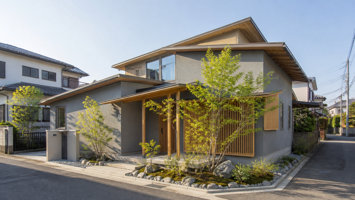 都市部に建つモダンな注文住宅のイメージ