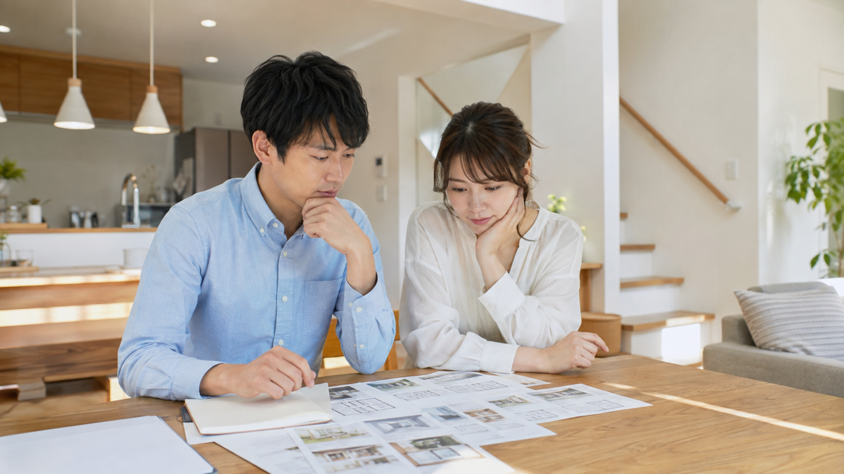 住宅会社の口コミを比較する夫婦のイメージ