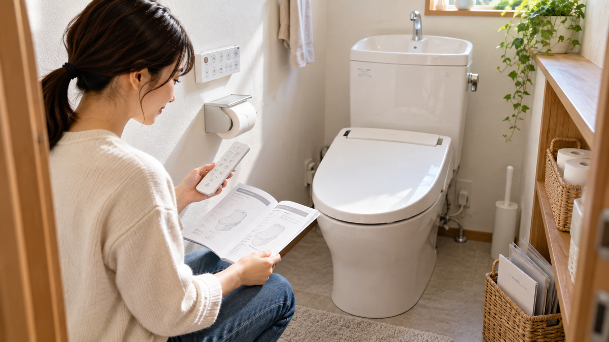 安い温水洗浄便座の設置後に使い方を確認する人
