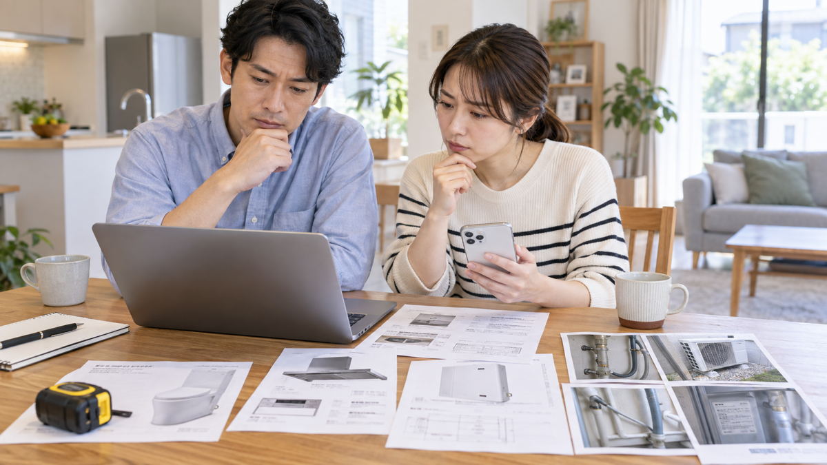 交換できるくんの苦情やトラブルを調べる夫婦