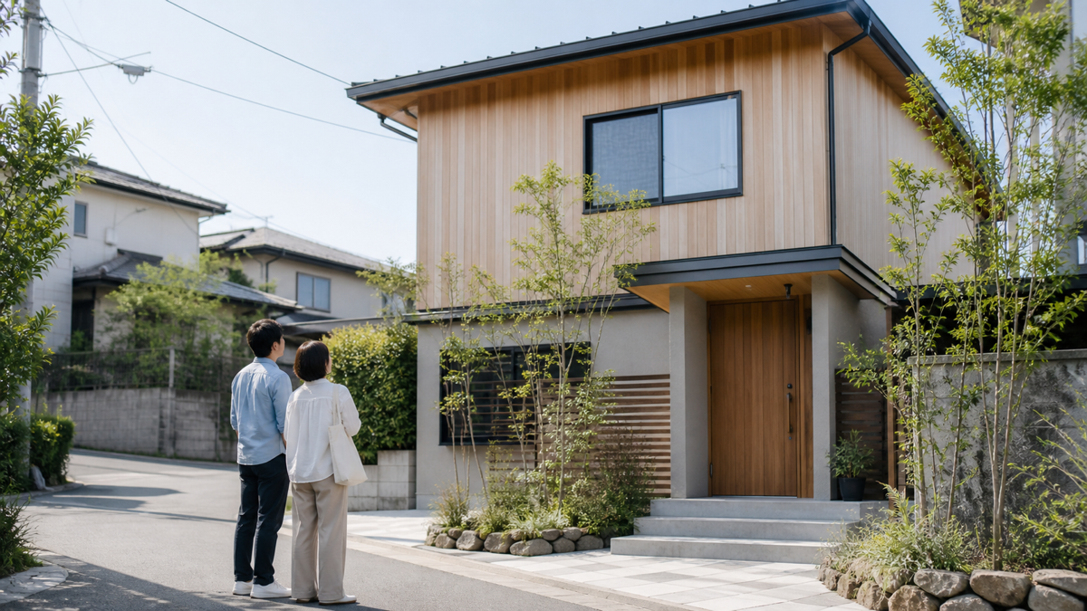 新築住宅を前に暮らし方を考える夫婦