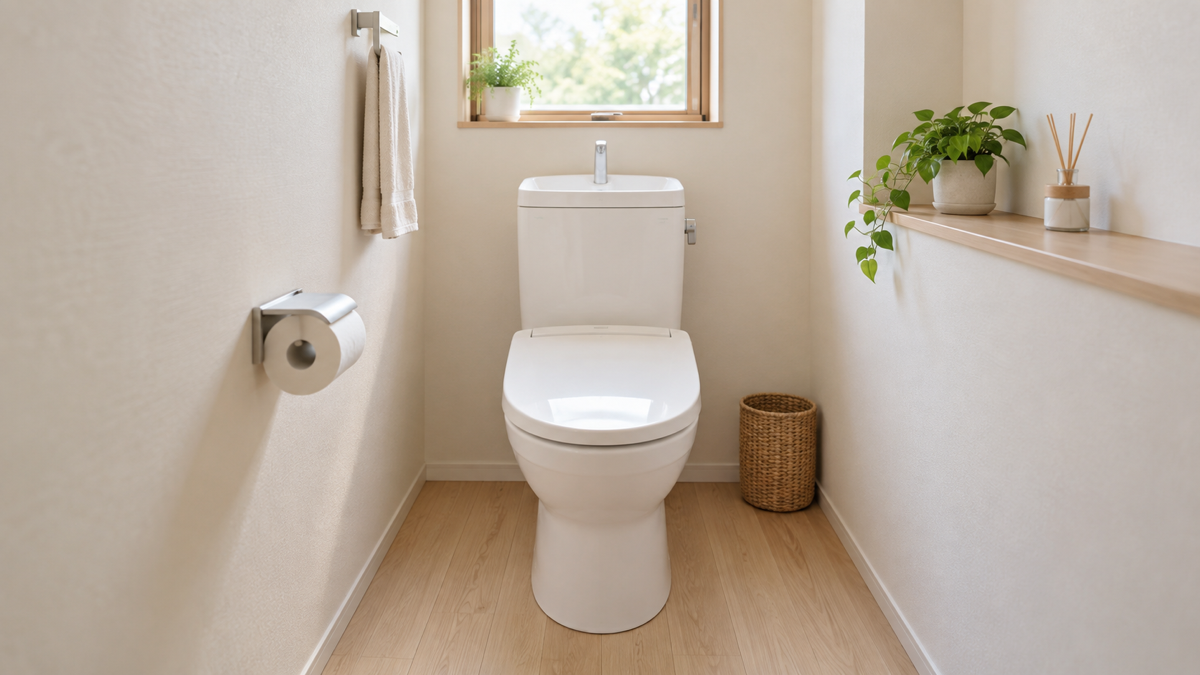 明るく清潔なトイレ空間のイメージ