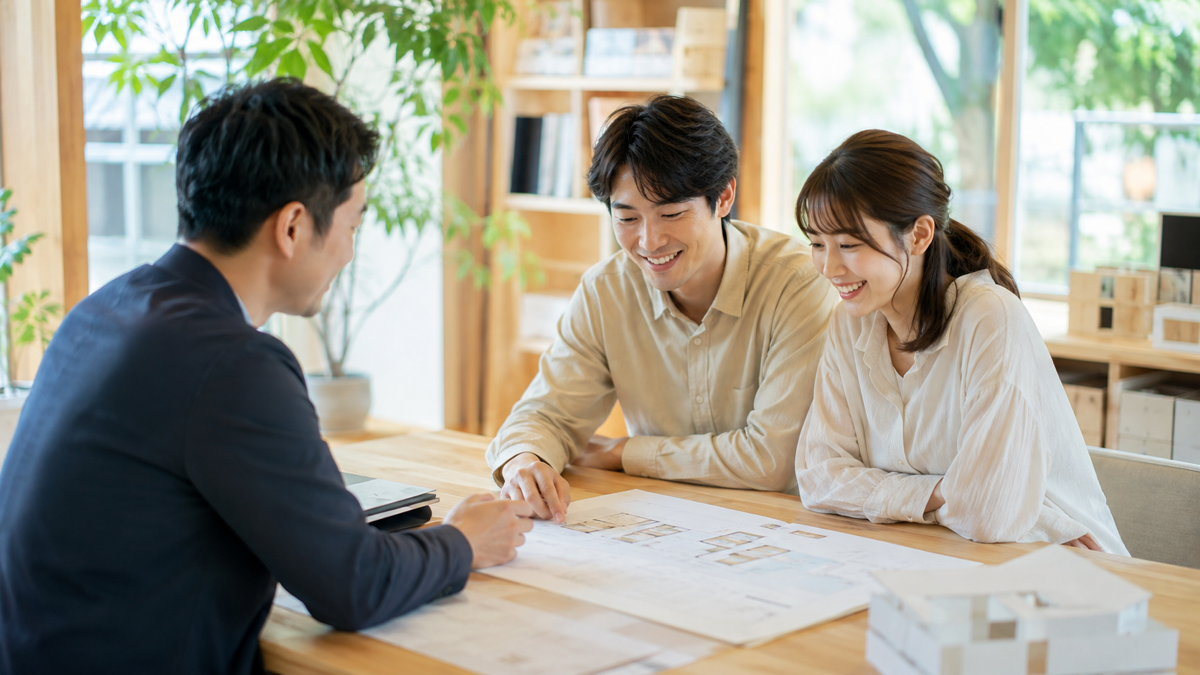 埼玉県の工務店へ家づくりを相談する家族