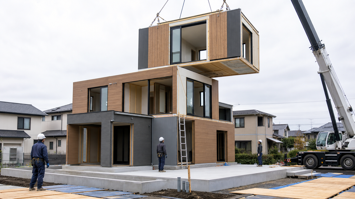 整った外観と大きな窓を持つ高性能住宅
