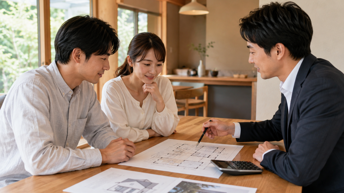 住宅の間取りと建築費を比較するイメージ