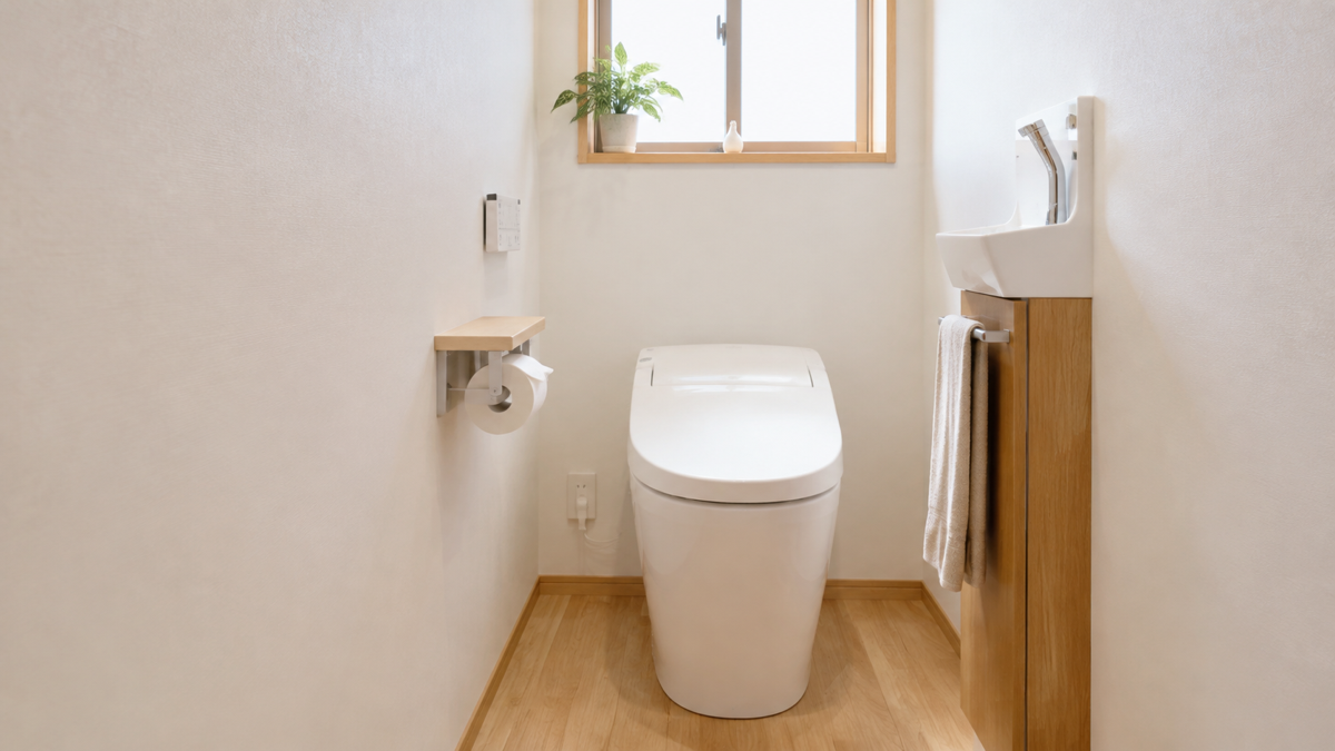 和式トイレを洋式へ改修した明るいトイレ空間
